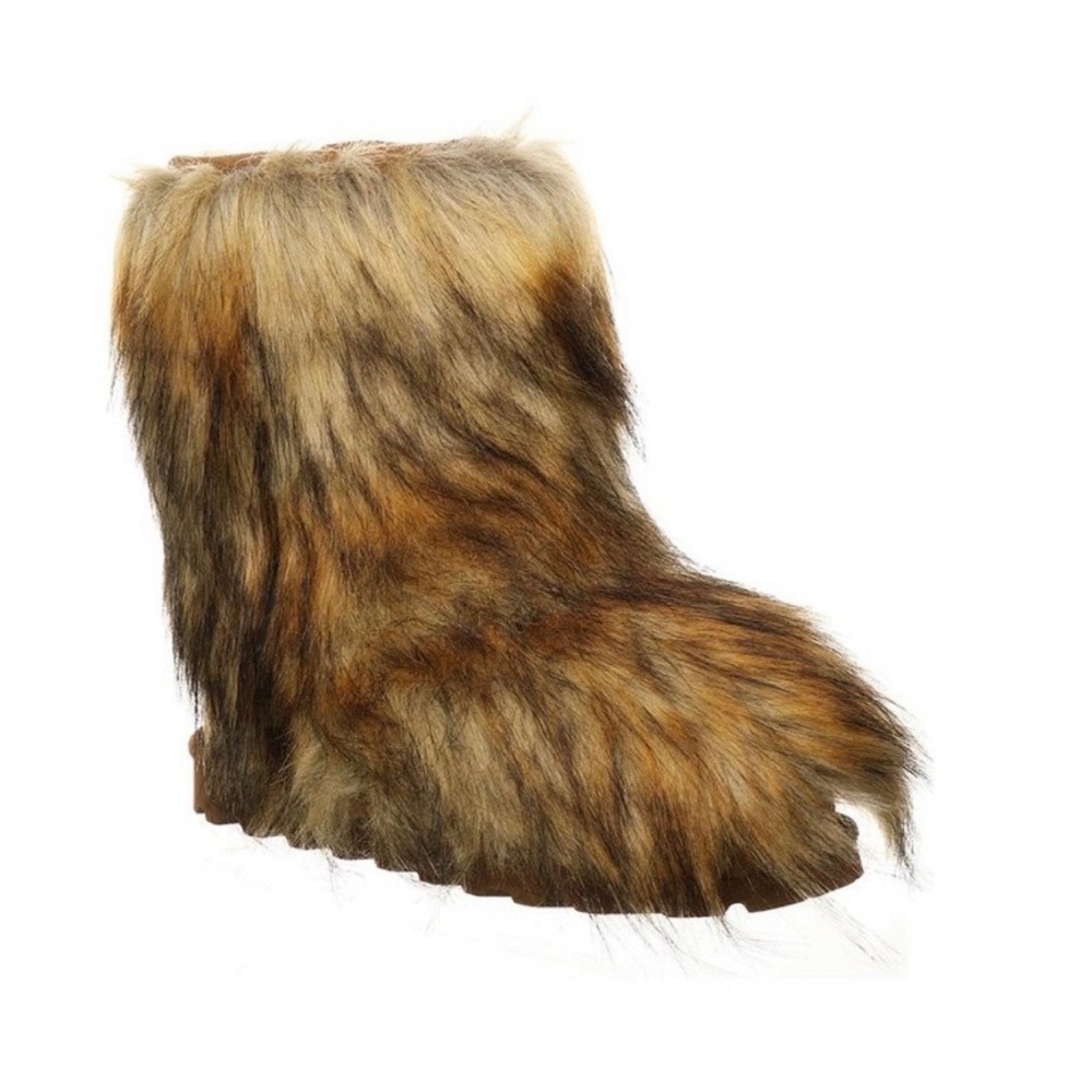Bearpaw Faux Fur Boots Sasha Statement Winter Mid Calf Women's 5 Luxury Glam